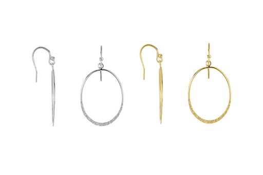 Sterling silver flta oval earring