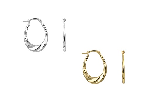 Sterling silver light flat hoop earring
