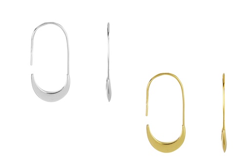 Sterling silver moon 10x14mm earring