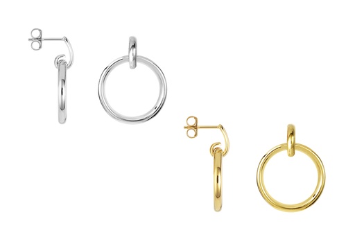 Sterling silver ring 2x15mm earring