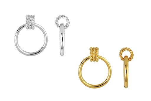 Sterling silver 2x15mm ring earring