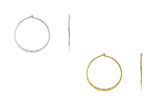 Sterling silver flat hoop earring