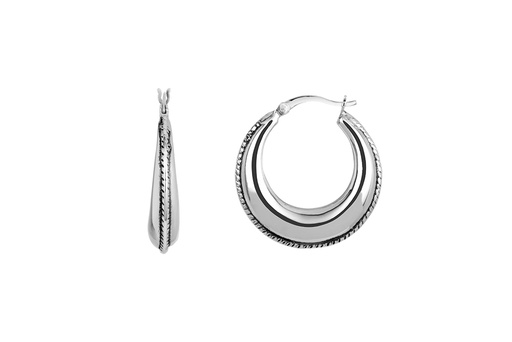 [16577EOX] Sterling silver thai hoop earring