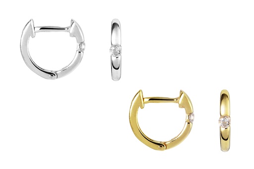 Sterling silver zirconia hoop earring