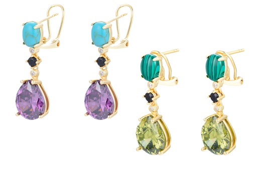 Sterling silver stones & mix zirconias earring