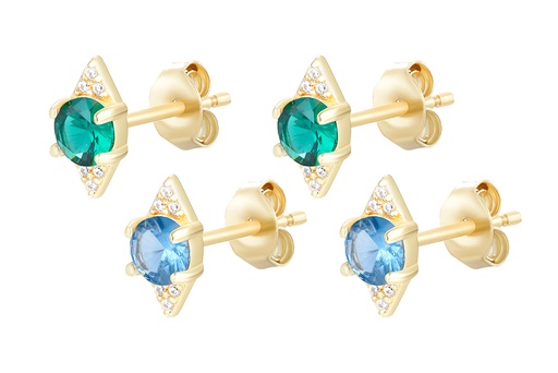 Pendiente plata 925 ojo con zirconitas blancas