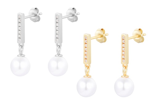 Sterling silver zirconia & pearl earring