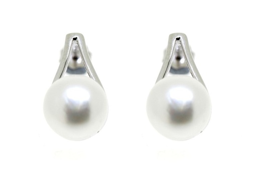 [16669EPBLRD] Pendiente plata 925 perla 8mm