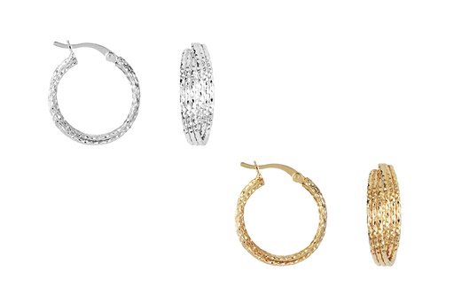 Sterling silver double ring hoop earring