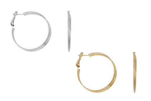 Sterling silver three rings hoop earring