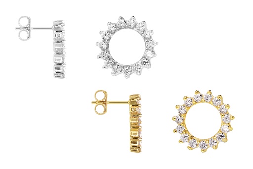 Sterling silver zirconia sun earring