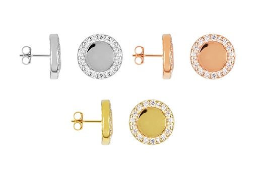 Sterling silver 7mm zirconia circle earring