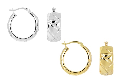 Pendiente plata 925 aro cenefa