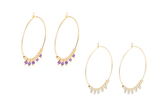 Pendiente plata 925 aro con bolitas 3mm