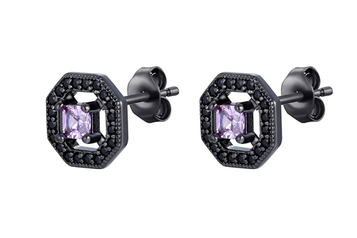 [16706EZAMNERT] Pendiente plata 925 octágono