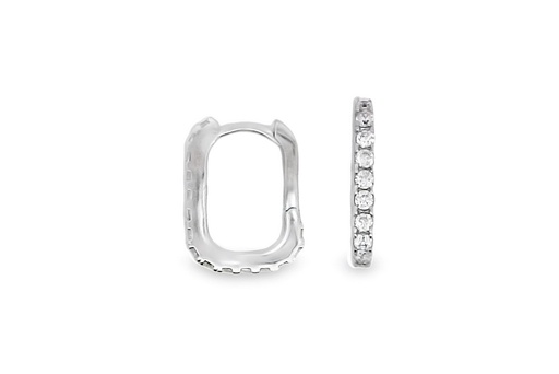 [16727EZBLRD] Pendiente plata 925 aro rectangular zirconitas 2mm