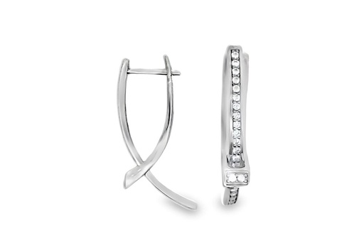 [16732EZBLRD] Pendiente plata 925 cruzado zirconitas 5mm