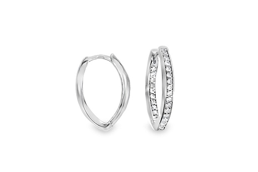 [16734EZBLRD] Pendiente plata 925 aro zirconitas interior