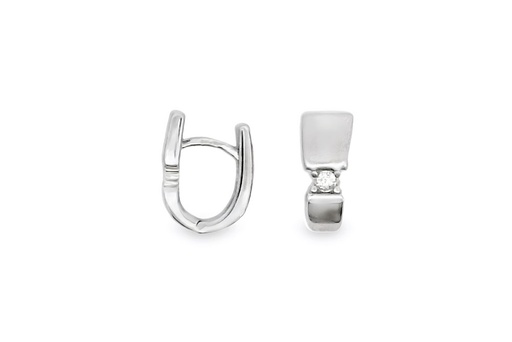 [16741EZBLMARD] Sterling silver zirconia earring