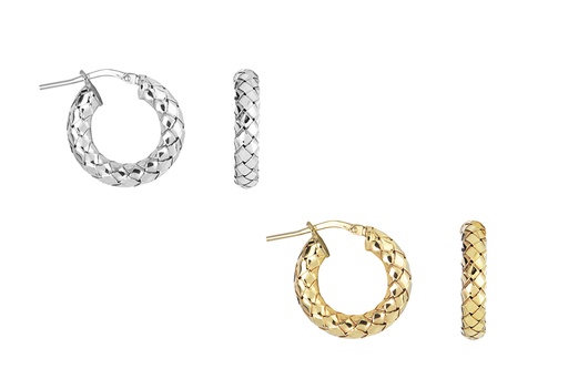 Sterling silver braided hoop earring