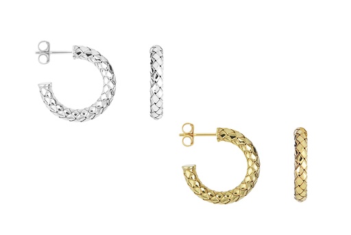 Sterling silver braided hoop earring