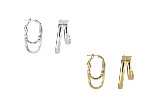 Sterling silver double hoop earring