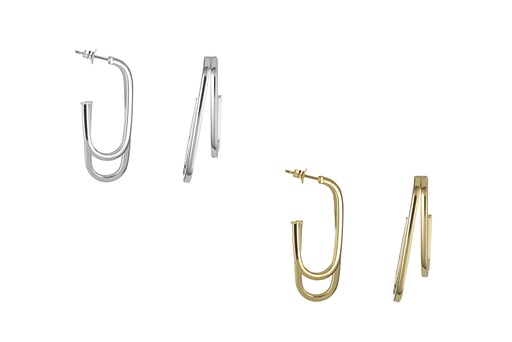 Sterling silver double hoop earring