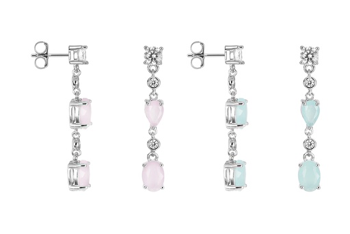 Pendiente plata 925 con zirconitas blancas