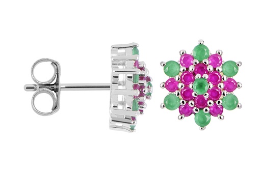 [16815EGESRURD] Pendiente plata 925 piedras