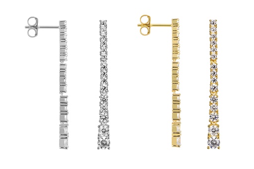 Pendiente plata 925 barras zirconitas