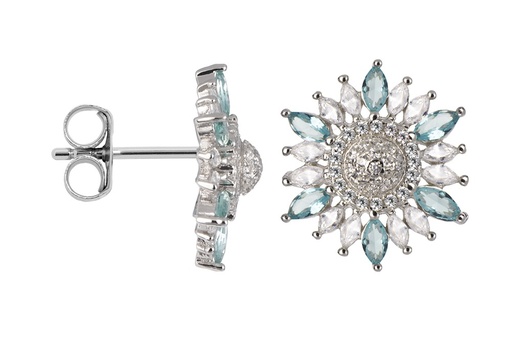 [16824EZBLAQRD] Pendiente plata 925 zirconitas