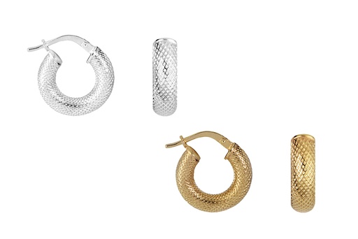 Sterling silver snake skin hoop earring