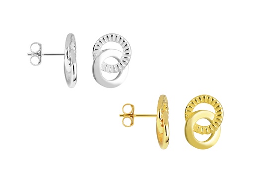 Sterling silver two circles earring