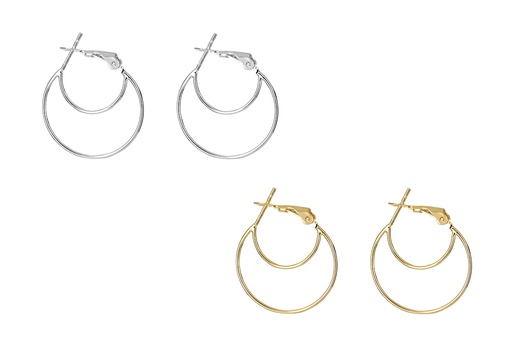 Sterling silver moon hoop earring