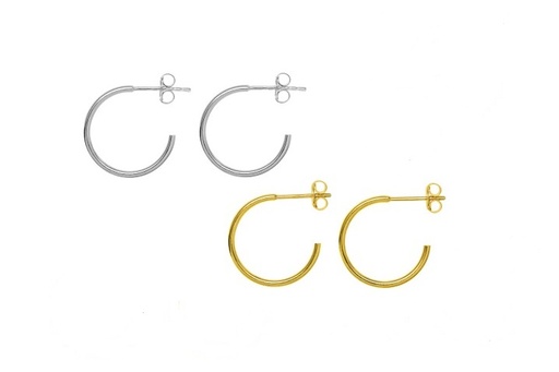 Sterling silver 1.2mm hoop earring