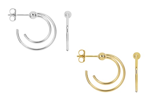 Sterling silver double hoop earring