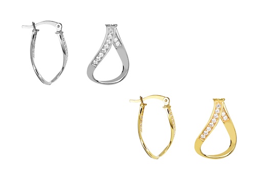 Sterling silver zirconia hoop earring