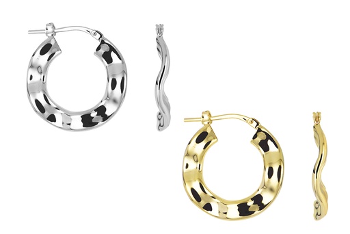 Sterling silver curly hoop earring