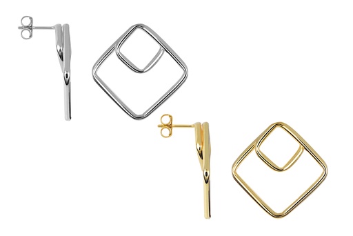 Sterling silver squares earring