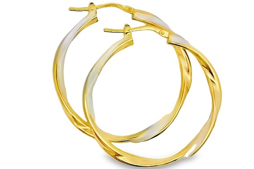 Sterling silver enamel hoop earring