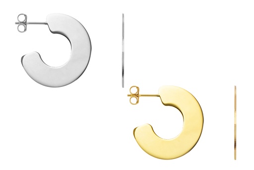 Sterling silver flat earring