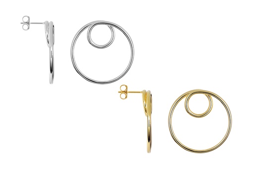 Sterling silver two circles earring