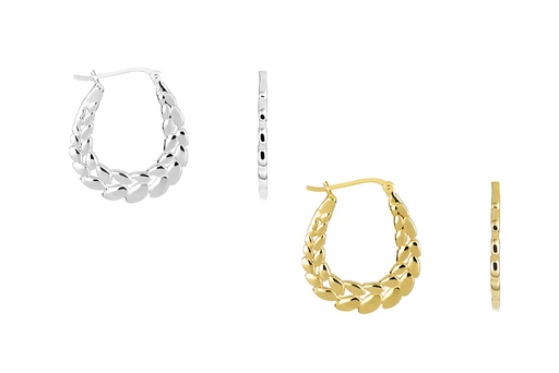 Pendiente plata 925 aro trenza plana