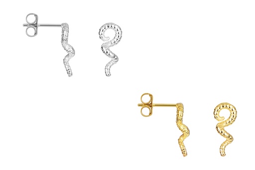 Pendiente plata 925 serpiente 10x4mm