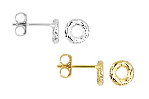 Sterling silver irregular donut earring