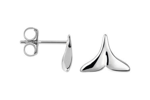 [17016EPL] Sterling silver whale tail earring