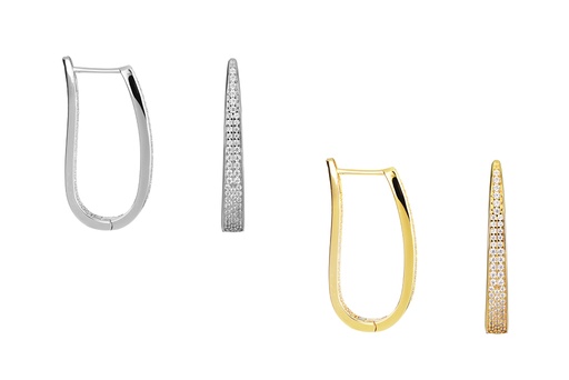 Sterling silver zirconia hoop earring