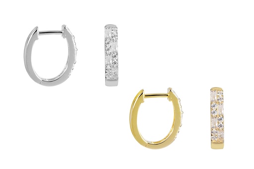 Sterling silver zirconia hoop earring