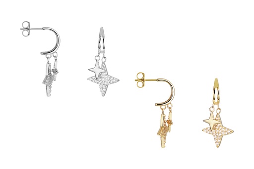 Sterling silver zirconia stars earring