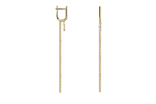 [17062EZBLDO] Sterling silver zirconia long earring